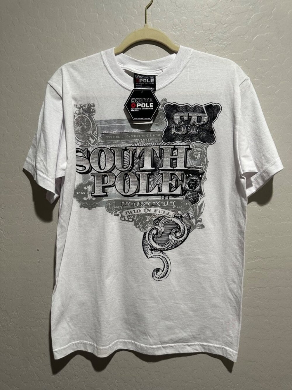 Southpole graphic tee "Paid in Full" money chain youth Size 12-14 NWT